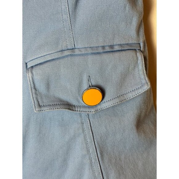 Color Me Courtney Dress Womens 0 Blue Denim Alle Utility Fit And‎ Flare Mini - Picture 7 of 9